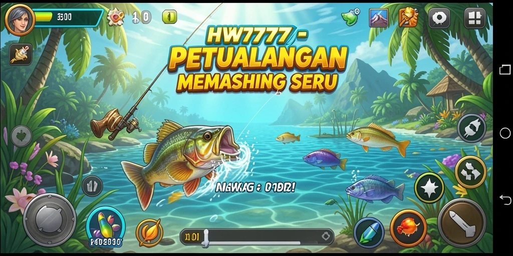 Tampilan gameplay HW777 yang menampilkan pengalaman memancing yang seru.