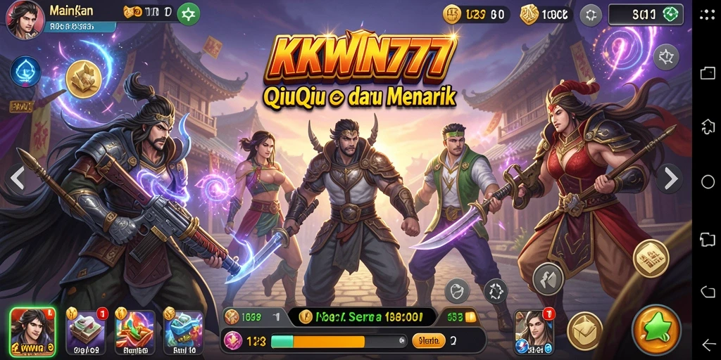 Screenshot utama KKWIN777 menampilkan gameplay QiuQiu yang seru.