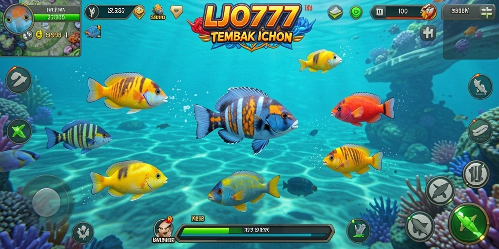 Tampilan utama gameplay LJO777 dengan aksi Tembak Ikan yang menegangkan.