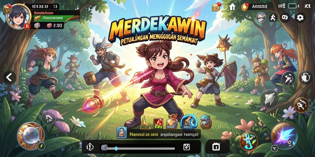 Screenshot dari gameplay seru dalam MERDEKAWIN.