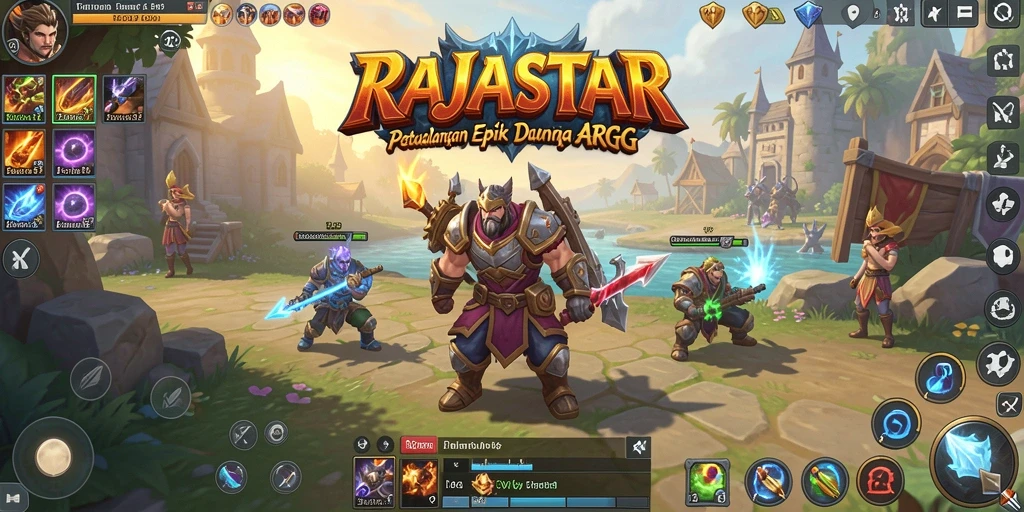 Tampilan epik petualangan dalam game RAJASTAR yang memukau.
