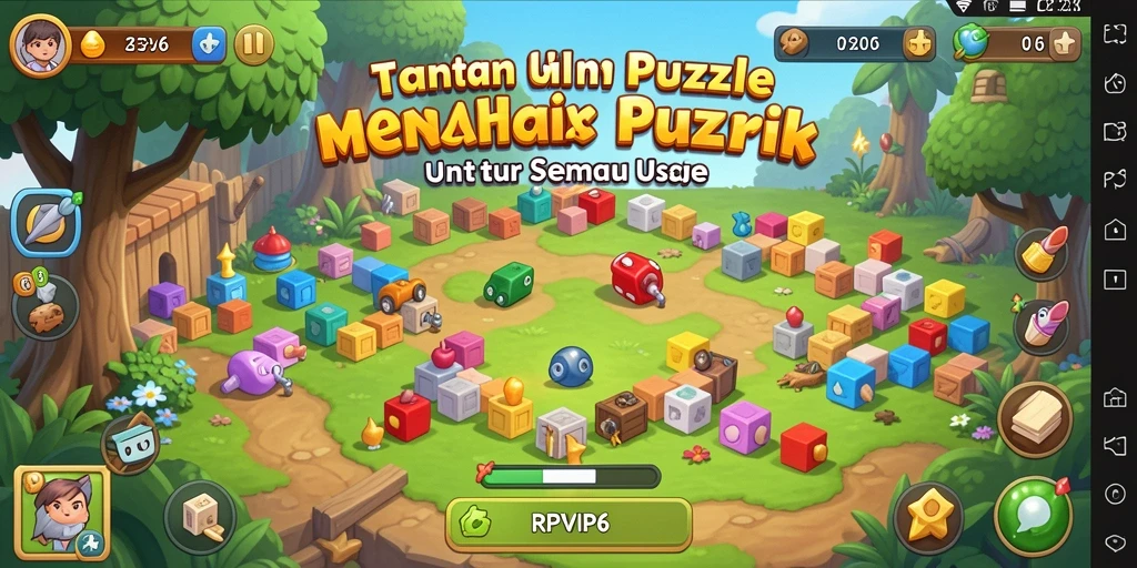 Screenshot gameplay RPVIP6 menunjukkan momen menantang teka-teki yang seru.