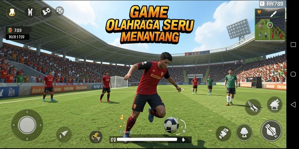 Tampilan gameplay dinamis dari RR789 yang penuh aksi olahraga.