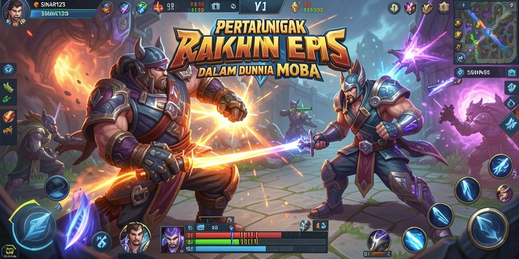 Tampilan gameplay seru dalam SINAR123 MOBA.