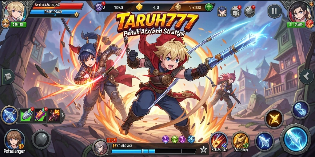 Screenshot gameplay TARUH777 menampilkan aksi pertarungan yang mendebarkan.
