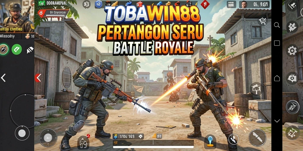 Gambaran seru gameplay TOBAWIN88 di medan perang Battle Royale.
