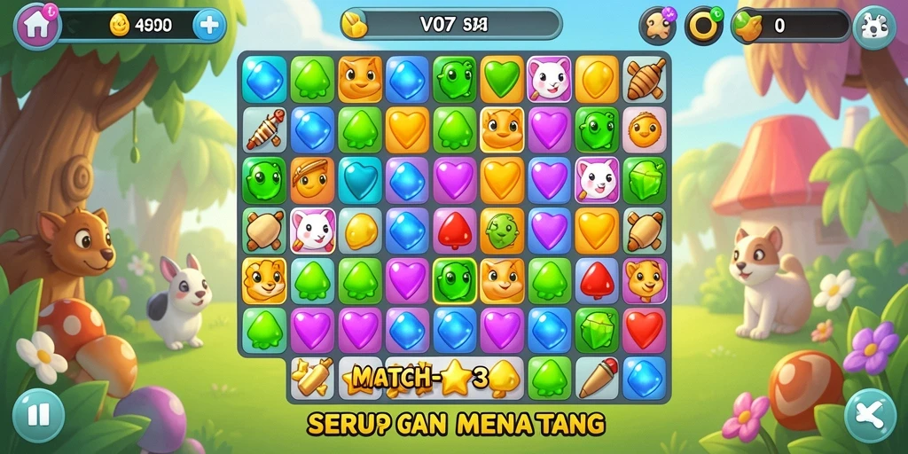 Tampilan gameplay V07 yang seru dan berwarna-warni.