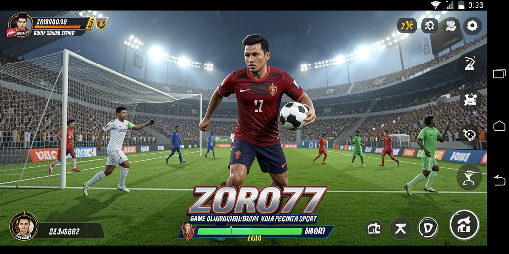 Tampilan gameplay ZORO77 dengan aksi olahraga yang seru.